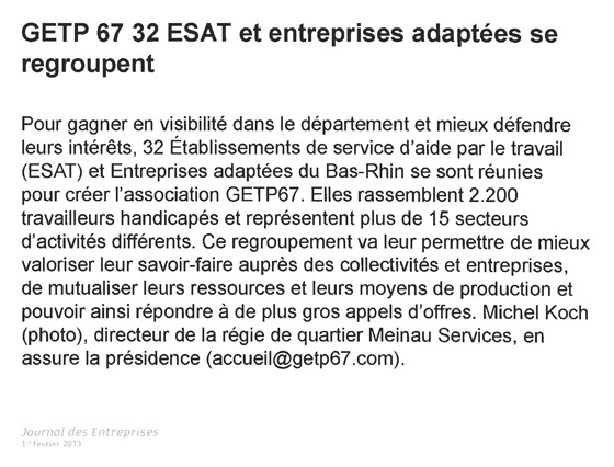 Revue de presse - Journal des entreprises